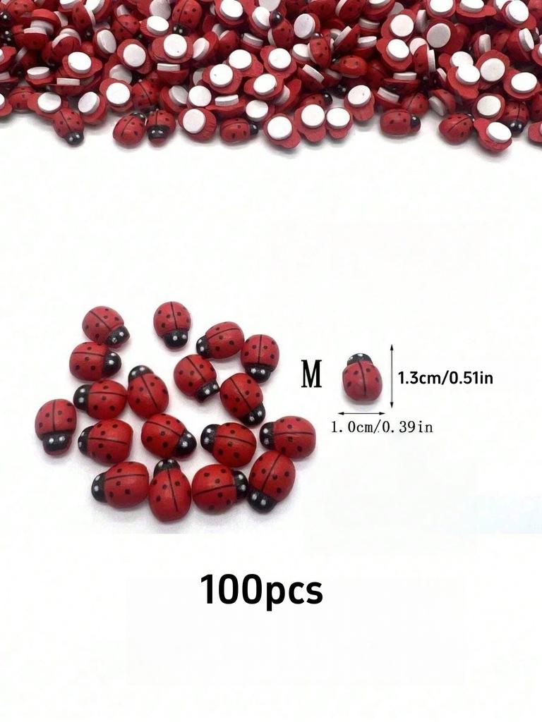 100/20PCS pieces of resin ladybug figurines, garden and courtyard micro landscape succulent pot decoration handicrafts