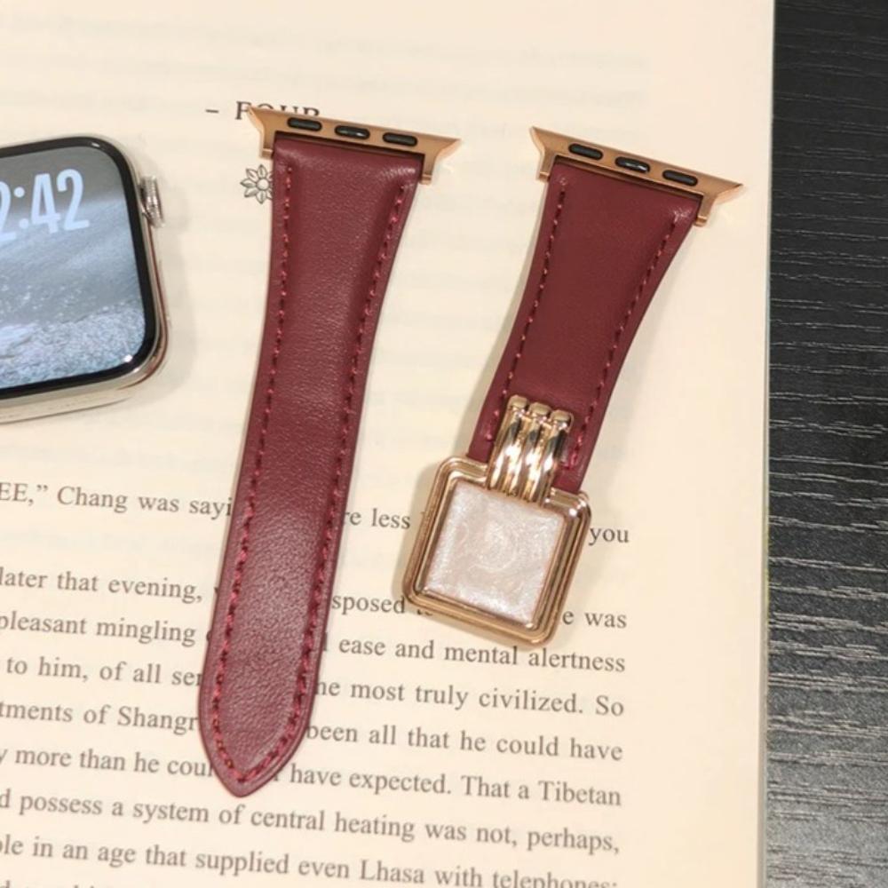 Lady Luxury Leather Strap for Apple Watch Serise11 42mm 46mm Malachite Band for Iwatch Serise10 9 8 7 6 5 4 Se 3 2 Elegant Ultra3 49mm Bracelet