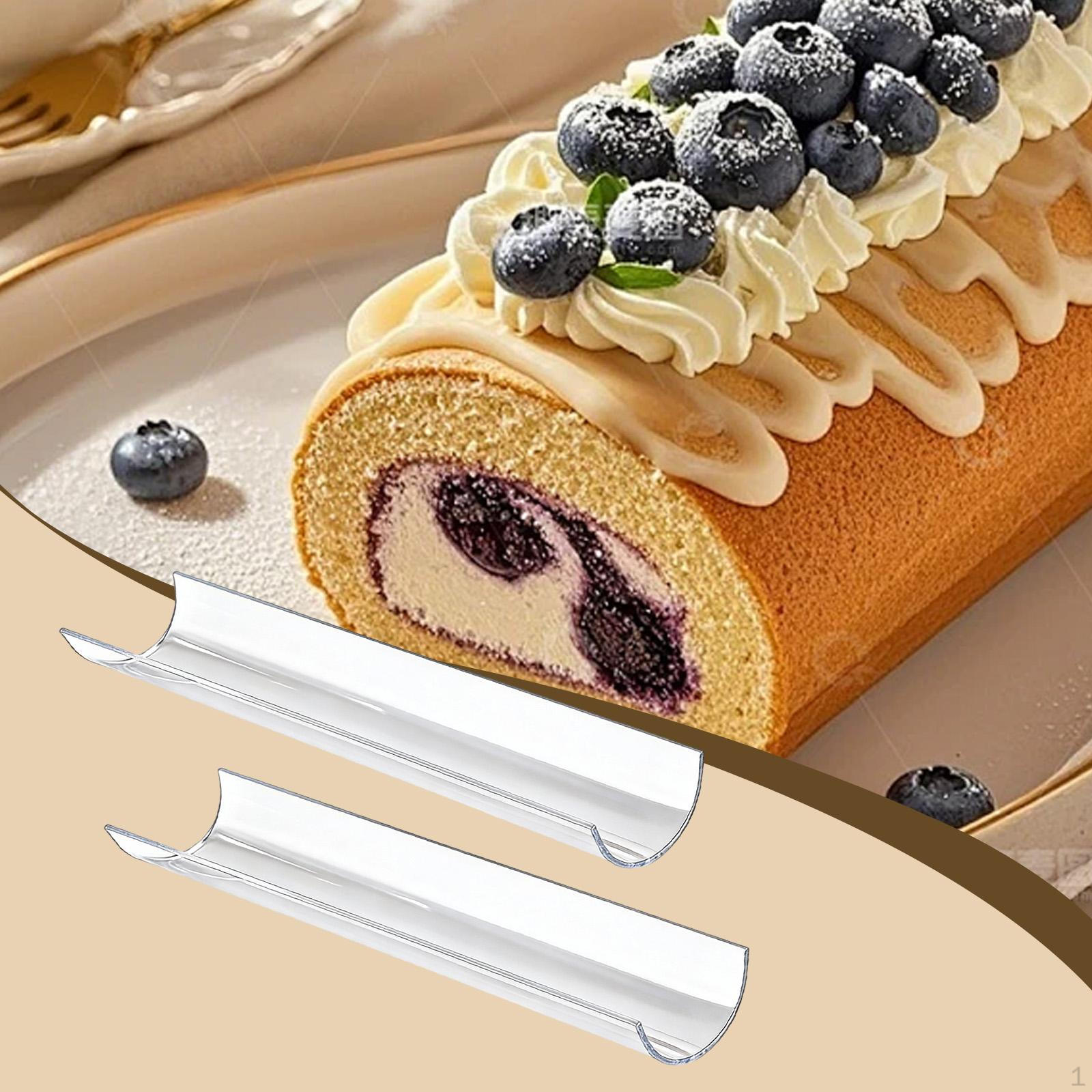 

2 Pieces Swiss Roll Shaping Tool Cake Former for Refrigeration Semicircle Transparent Acrylic