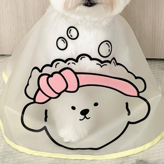 Pet Cloak Cartoon Pattern Waterproof Frosted Surface Clothes Dog Haircut Jacket Facial