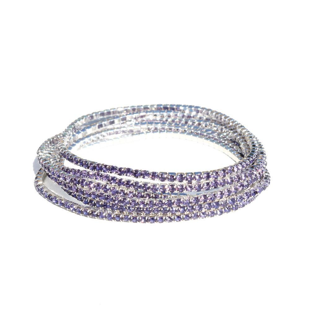 European & American Style Colorful Zircon Diamond Elastic Tennis Bracelet