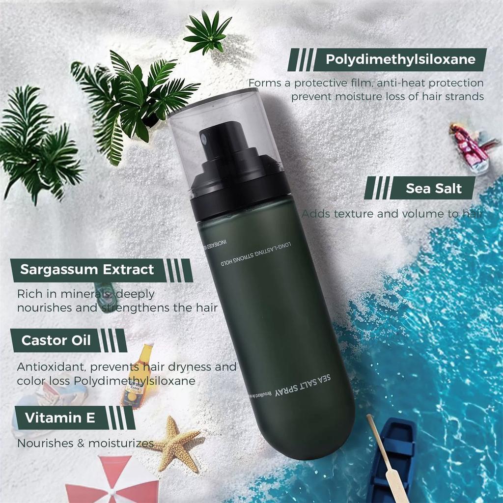 Sea  Spray For Hair -100ml, 5 Ingredient Texturizing And Volumizing  Spray - Scented - Beach Look Spray To Add Volume & Texture