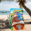 Customizable Personalized Beach Towels Curious George Themed designs.Suitable for the Beach, Yoga, Sports;ideal As Beach Accessories
