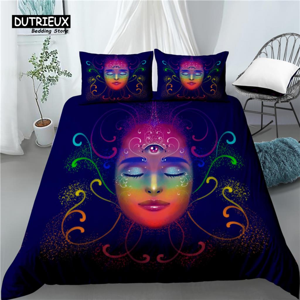 

Home Living Luxury 3D Bright Abstract Print 2/3Pcs Comfortable Duvet Cover PillowCase Bedding Set Queen and King AU/EU/US Size EU single(135x200cm)