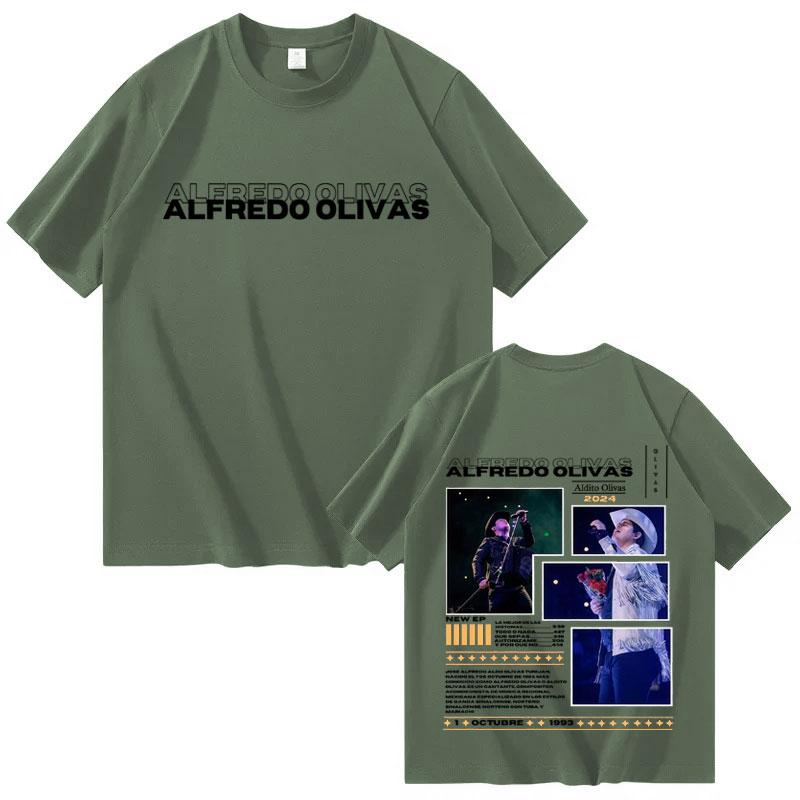 Alfredo Olivas 2025 Double Sided Print Graphic Mens Womens Hip Hop Oversized Fashion T Shirt Casual Tshirts Streetwear Hot Sale