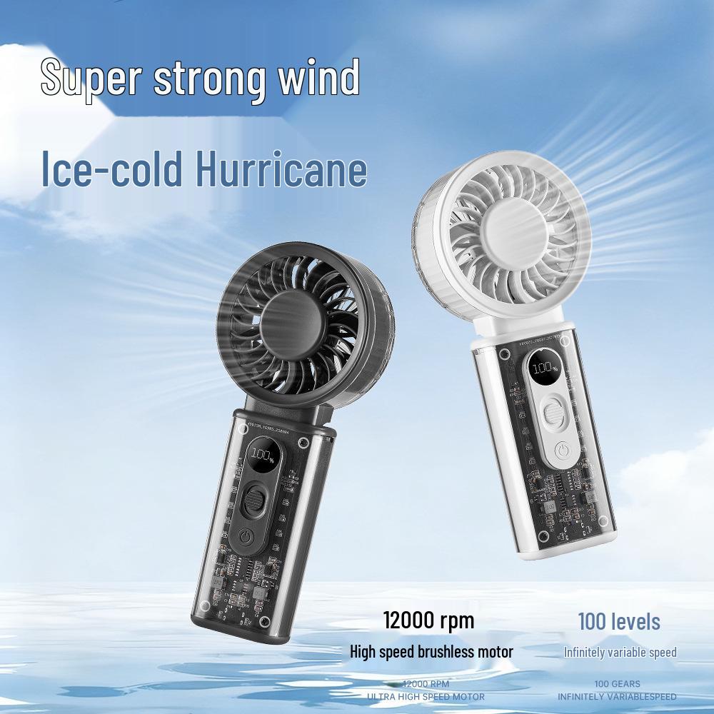 2026 Portable High-Speed Neck-Hanging Cooling Fan with Folding Handheld Design