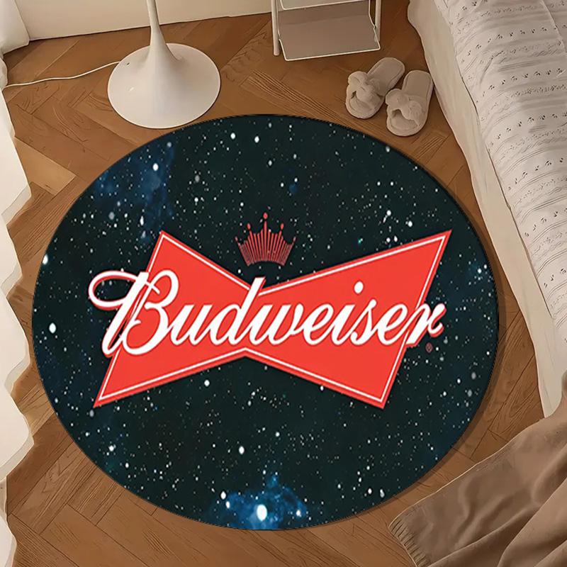 Budweiser Galaxy Bow Tie Round mat Home Decor, Chair rug For livingroom,Bedroom, doormat home decor Birthday Gift Christmas Gifts