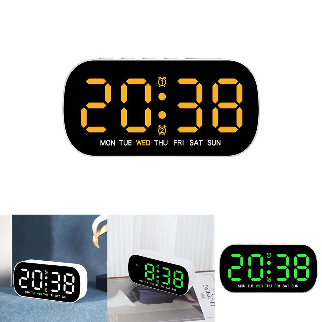 Digital Alarm Clock With Led Display And Date For Home Office And Modern Decor