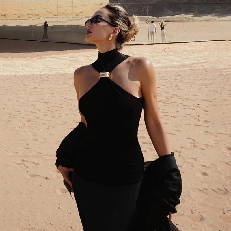 Sommermode Sexy Tanktop Pullover für Damen Slim Off-Shoulder Patchwork Strapless Y2k Westentop Damen Cropped Top 2025