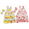 1 sada Pet Dress Měkký Pohodlný vrstvený design Bez rukávů Citronový potisk Denní nošení