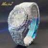 Hip Hop Rhinestone Watch Men's Fashion Calendar Quartz Large Dial Luminous Stainless Steel High-end Watch