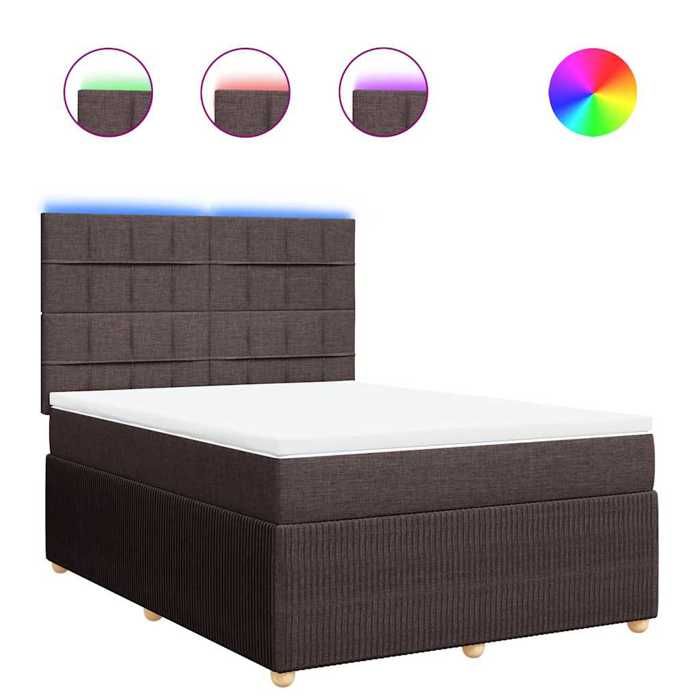 Maison Exclusive - Sommier à lattes de lit avec matelas Marron foncé 140x190 cm