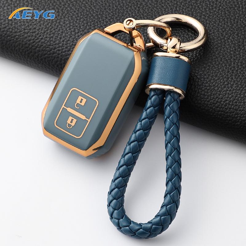 New Fashion Soft Tpu Car Key Case Cover Shell Fob For Suzuki Swift Wagon R Jimny Sierra Spacia Ertiga 2 Buttons Auto Accessories