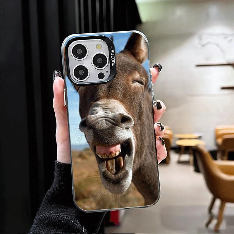 Funny Donkey Animal Shockproof Phone Case for iPhone 17 Air 16 16E 15 Pro Max 14 Plus 13 Mini 12 Back Cover Anti Fall Fundas