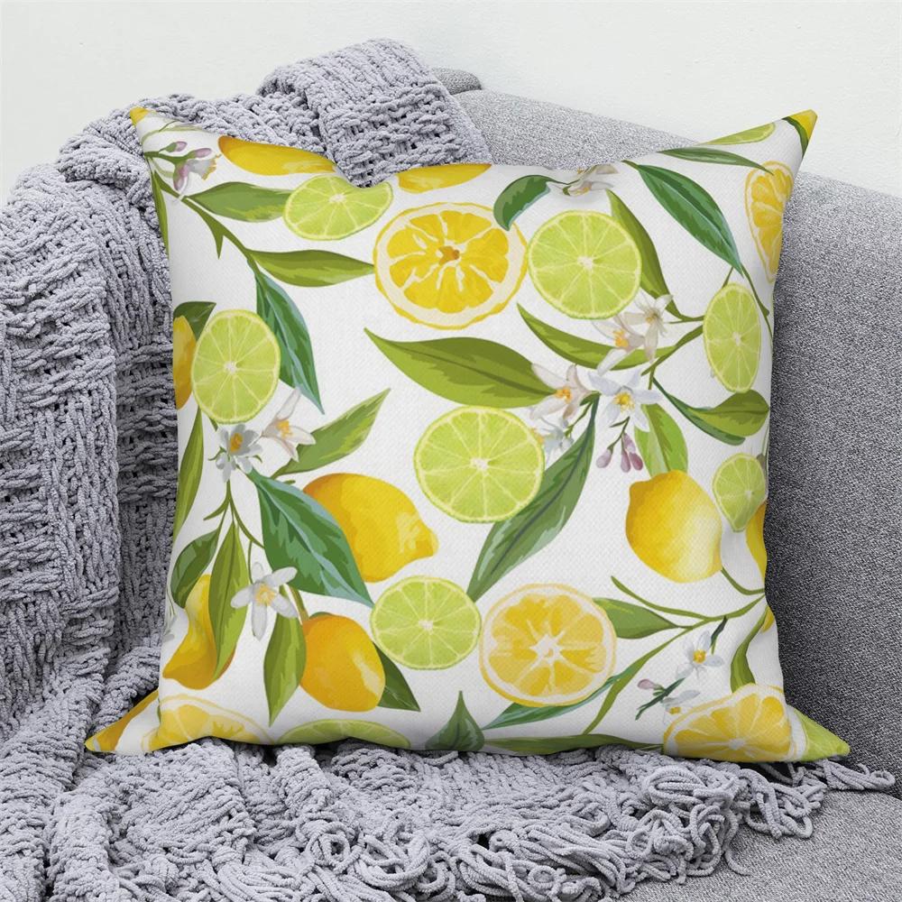 Fruit Print Pillowcase  Summer Home Decor Cushion Cover Sofa Car  Throw