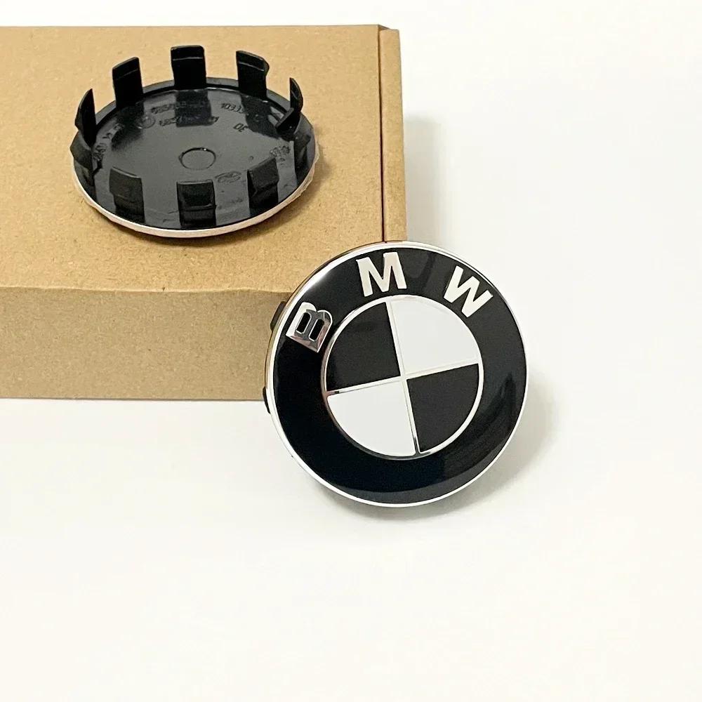

-4PCS BMW Wheel Center Caps 68mm 56mm Blue white hubcap for BMW E46 E90 E30 F10 F30 X5 X3 E39 F25 E60 E91 E87 M Car Accessories 56mm Black and white