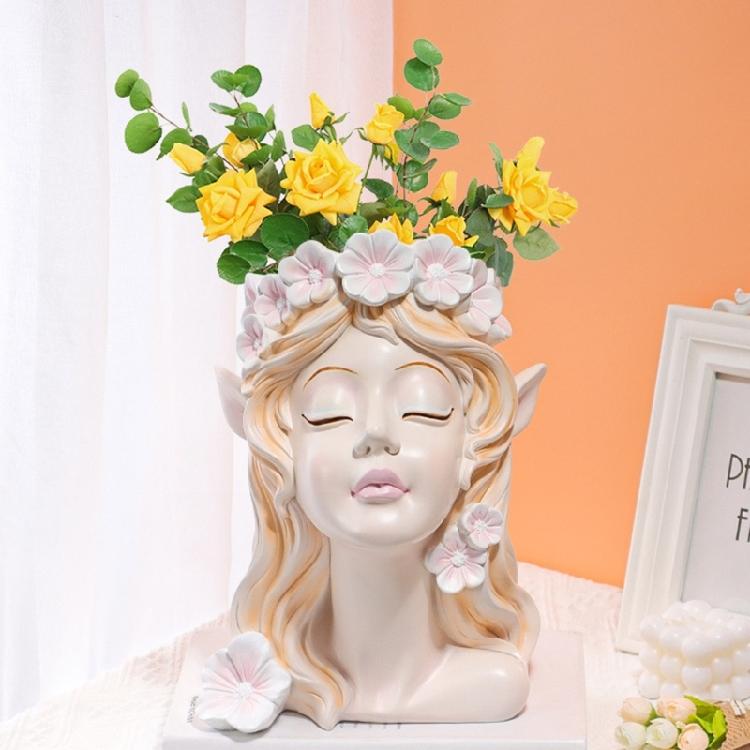 Wreath Girls Pen Holder Pot Silicone Mold Epoxy Resin Mold Table Ornament Mold