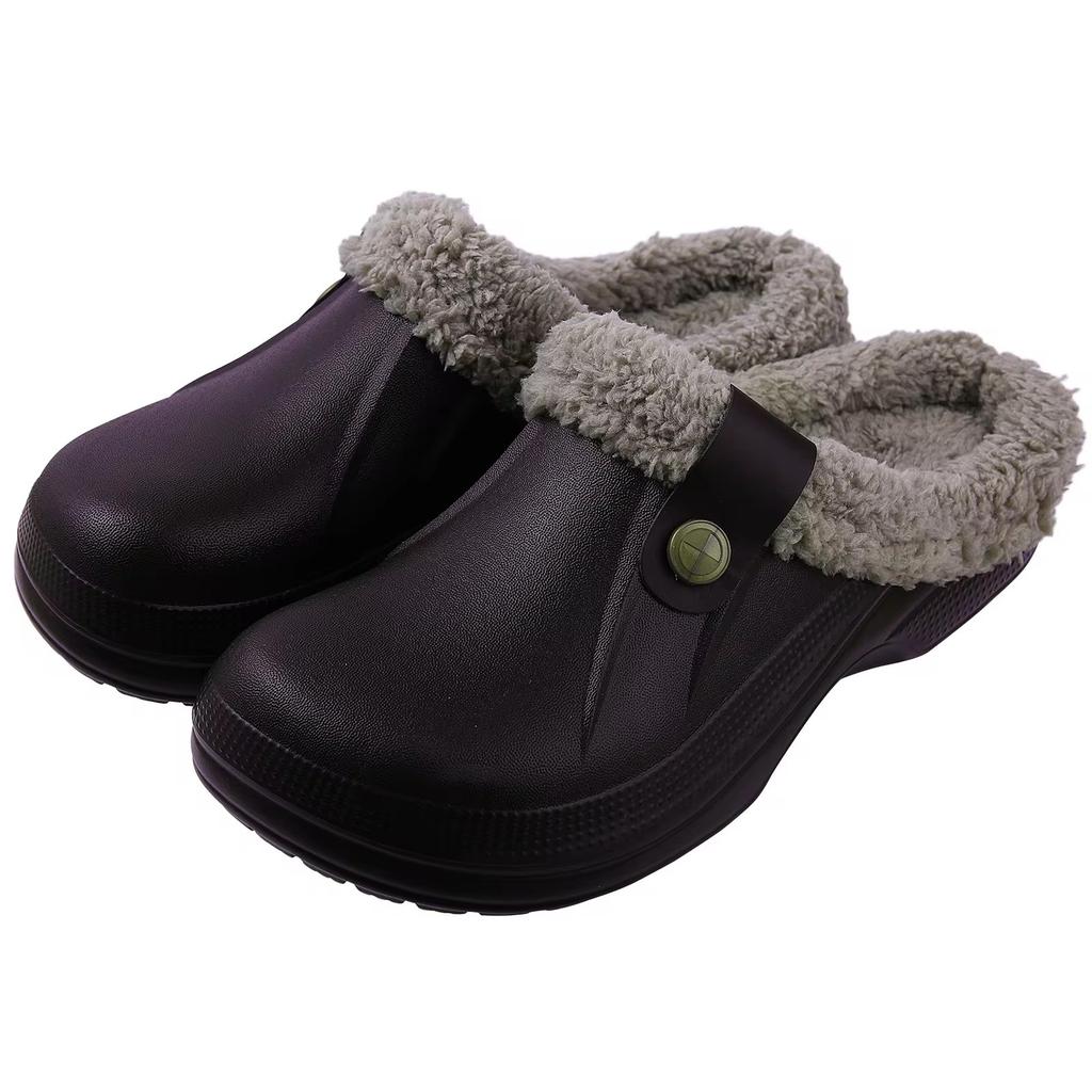 Fashion Crestar Women and Men Fur Lined Clogs Memory Foam Warm Fuzzy Slippers New Winter Waterproof Indoor Outdoor Comfortable Slippers