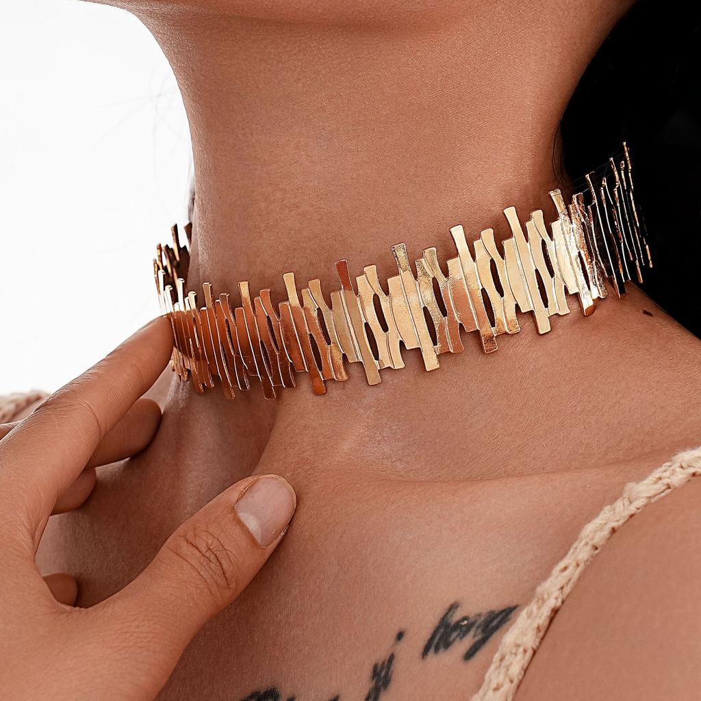 Personalized Necklace, Exaggerated Irregular Metal Collar Opening Jewelry