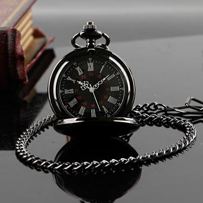 Steampunk Anhängerkette Glatter Stahl Quarz Taschenuhr Vintage Römische Ziffern Zifferblatt Anhänger Fob Uhr Geschenke Uhr