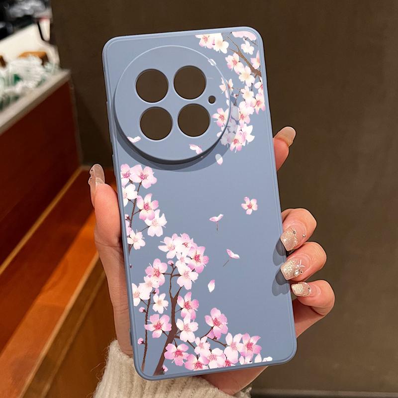 Case For OnePlus 15 13 12 Lovely Pink Peach Blossoms Pattern Shockproof TPU Silicone Soft Cover For Oneplus Nord 5G 13R 12R 11R