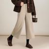 Fanzhen Women's High Waist Wool Blend Wide Leg Cropped Pants