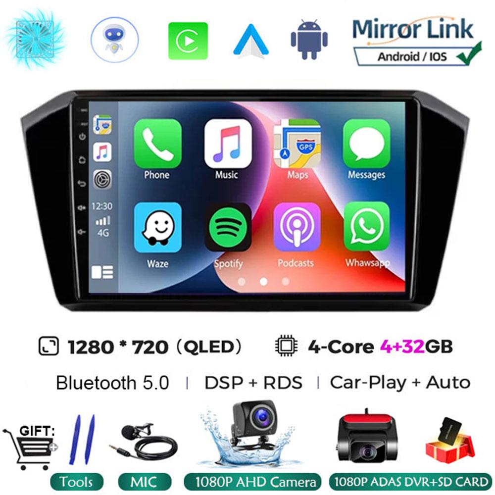 10.1 Inch  Car Radio Android 14 For VW Volkswagen passat B8 2015 - 2020Wireless Carplay Auto Multimedia ADAS AHD RDS Video DSP