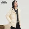 Xuezhongfei Warme Daunen-Pufferjacke mit Kapuze für Damen