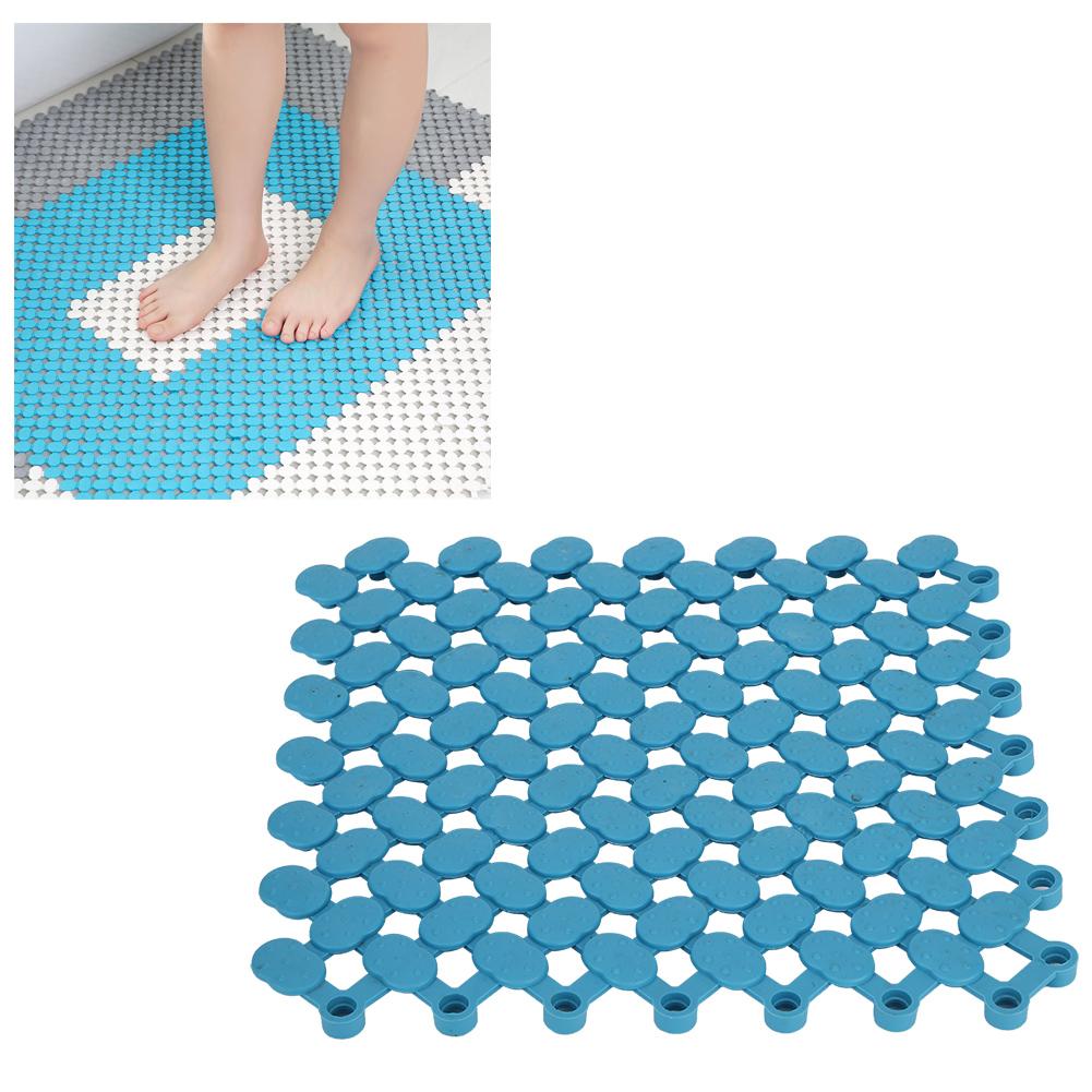 6Pcs 20x20cm NonSlip Splicing Interlocking Floor Mat for Kitchen Bathroom Shower Pool Balcony(Blue )