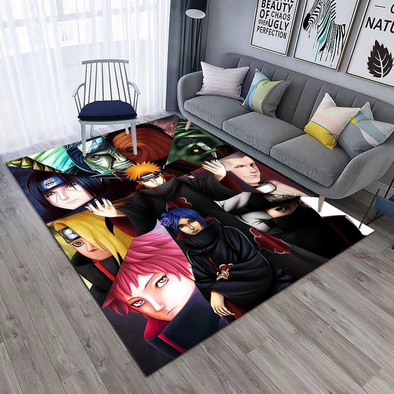 Japanese anime cartoon NARUTO's famous Uzumaki Naruto rug, soft decorative home furnishing, bedroom office chair pad, outdoor picnic carpet Y12