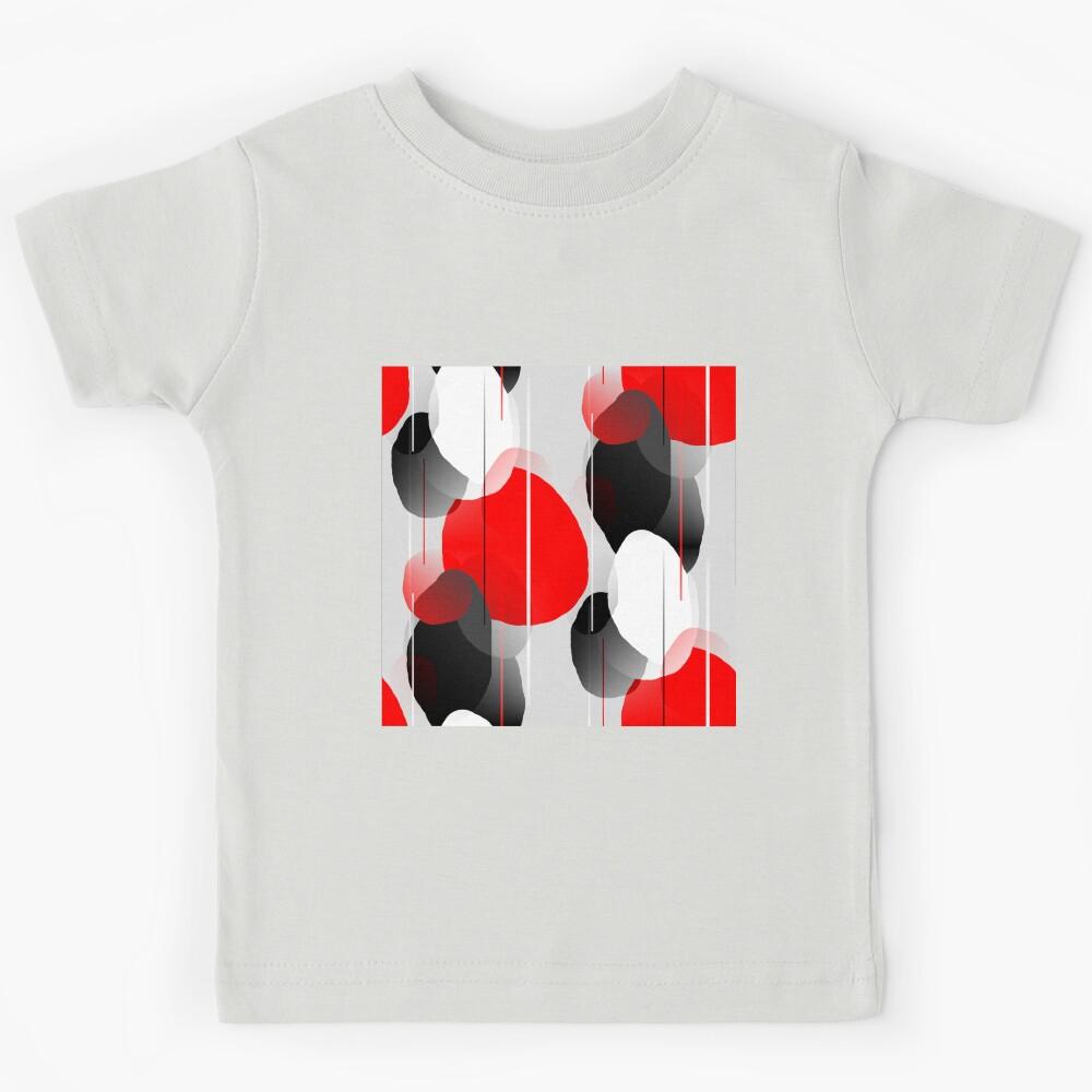 Modern Anxiety Abstract - Red, Black, Gray Kids T-Shirt 120
