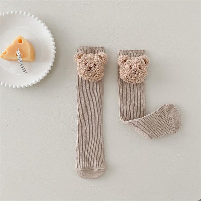 Children's Socks Summer Lolita Wooden Ear Mesh Ribbon Large Bow Mid-tube Socks for Girls