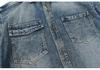 Heavyweight Retro Japanese Long Sleeve Denim Shirt with Double Pockets
