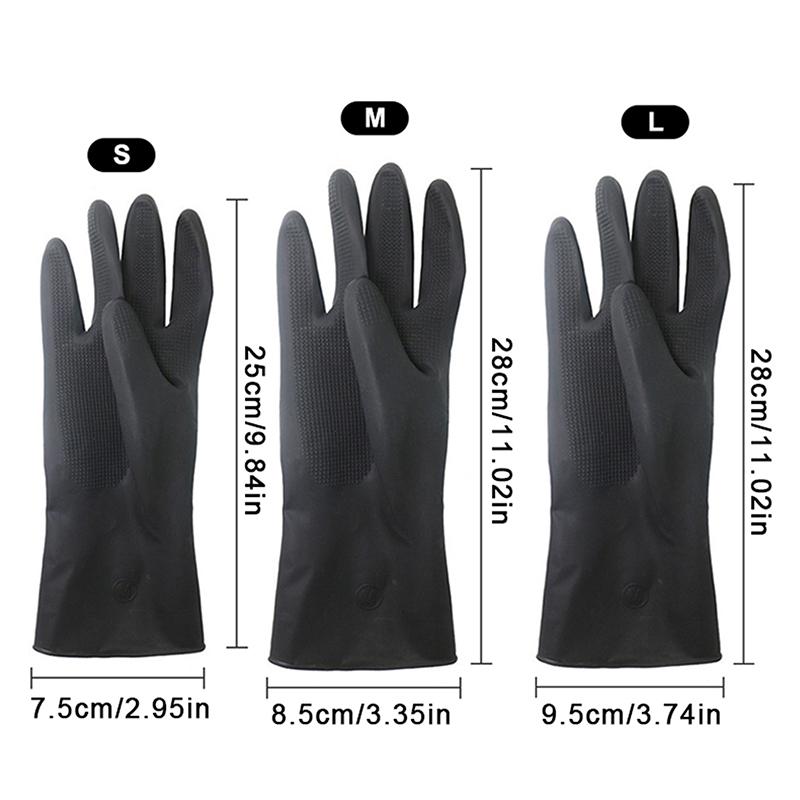 Hair Dye Glove Professional For Hair Styling And Dyeing Thick Latex Black Corrosion Resistance High Elasticity Hairdressing Tool