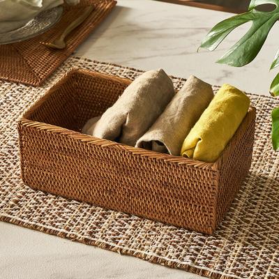 Rectangular Storage Box Made Ata Type D Tray Basket Small Item Holder Bali Goods Asian Interior Stylish Weaving Ethnic Natural Resort Products Nordic