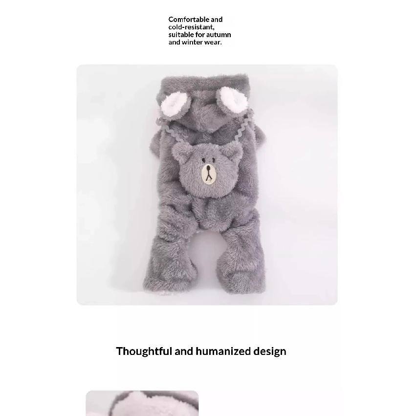 Dog Clothes Winter Autumn Warm Four Legged Fleece Lined Thickened Outfits for Cats Golden Gradient Ragdoll Small To Medium Dogs