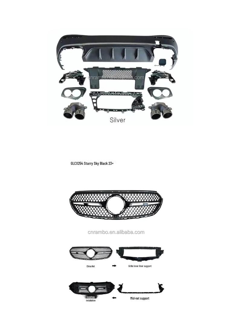 Chromzierleiste für den vorderen Stoßfänger für Mercedes-Benz GLC Klasse X254 2023.
