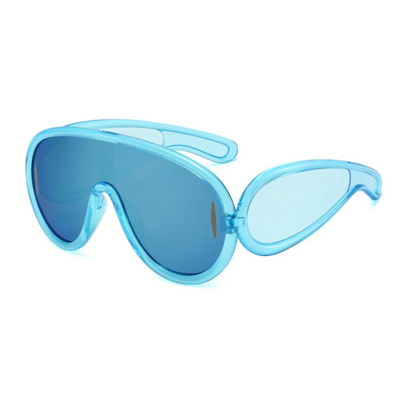 Y2K Punk Sunglasses Women Men One-Piece Glasses for Ladies Luxury Brand Oversized Steampunk Eyewear Goggle UV400