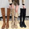 Vintage Women Over The Knee High Boots Fashion Back Zippers Shoes Autumn Winter Thick Heel Women's Long Booties