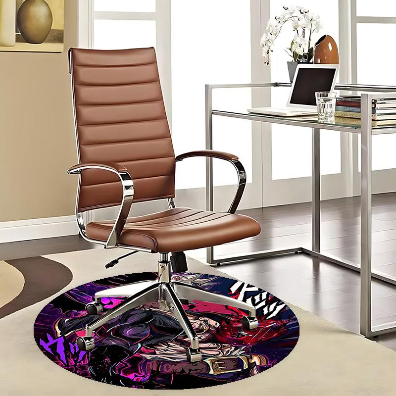 1pc My Hero Academia Midoriya Izuku Deku Round Carpet - Anime Design Chair Mat, Non-Slip Rug for Office, Home Decor, Living Room