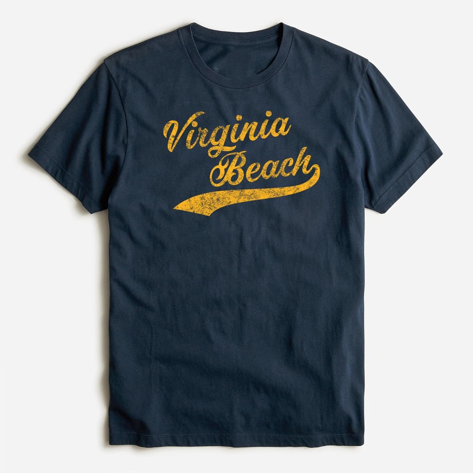 Virginia Beach City Script Men s Unisex T-Shirt - Navy 4XL