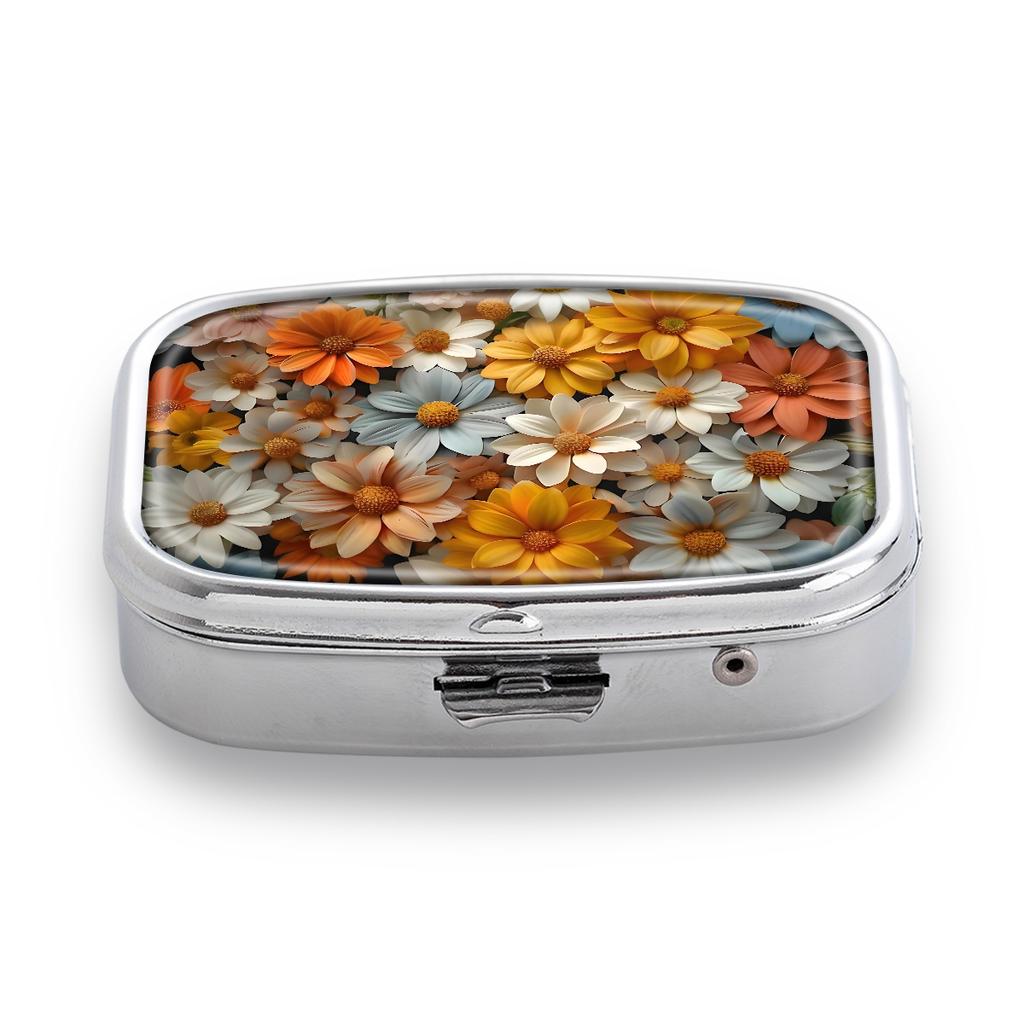 2 Bölmeli Taşınabilir Hap Kutusu, Mini Metal İlaç Düzenleyici Kılıfı, Vitaminler, Haplar, Takılar, Seyahat, Günlük Kullanım İçin Sevimli Baskılı Hap Kabı