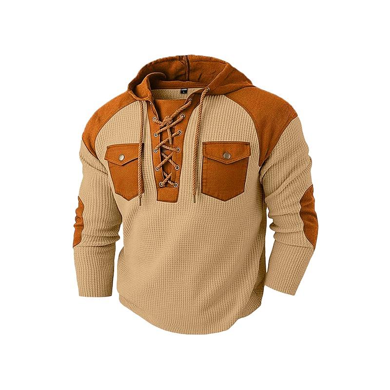 Men's New Fall Winter Hooded Sweatshirt, Casual Pullover Hoodie with Drawstring & Pockets, Long Sleeve Hooded Top for Men