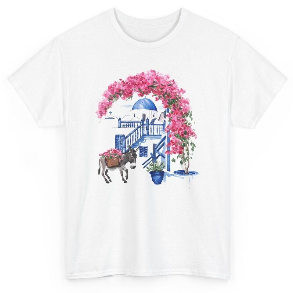 

Santorini Greece Travelling T-shirtHoneymoon Greek Graphic Tee Unisex T-Shirt XXXL
