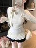 Korean Bow Tie Polka Dot Long Sleeve T-shirt with Slim Waist Design - Women's 2026 Trendy Base Top