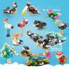 Insect Animal Park Cartoon Dog Model MOC Building Blocks Turtle Butterfly Dinosaur City Construction Bricks Toys for Children