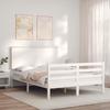 VidaXL Bed Frame with Headboard White 120x200 Cm Solid Wood 3195217
