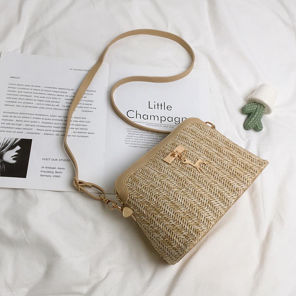 Модная женская тканая сумка-мессенджер с подвеской в ​​виде палевого луча — фото 7