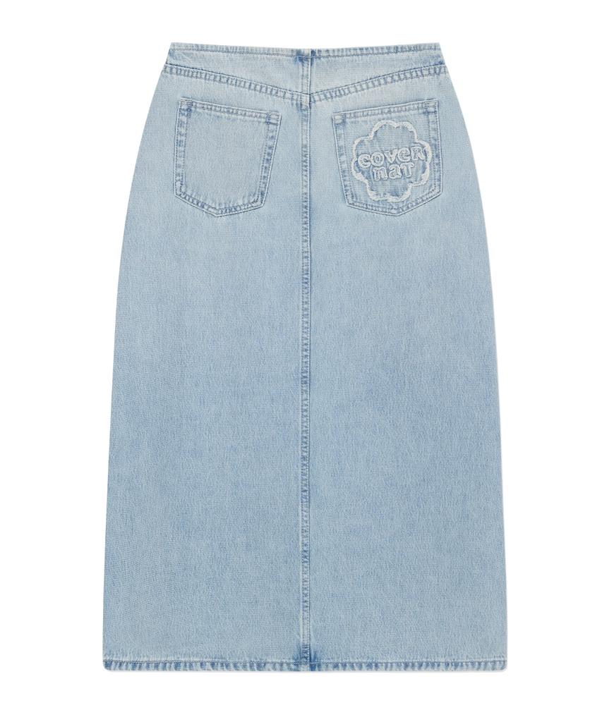 COVERNAT WOMAN Denim Long Skirt Light Blue