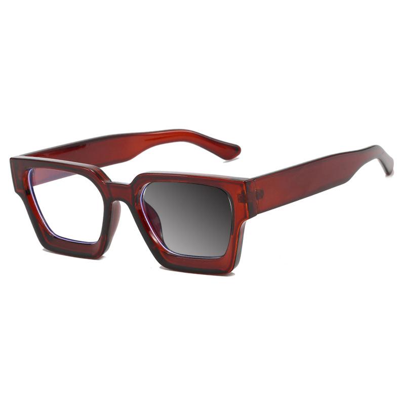 Luxusmarken-Design Quadratischer Konkaver Rahmen Blaulicht Damen Weitsicht Lesebrille Stärken 0 +1.5 +2.5 +3.5 +4.5 Brille